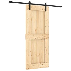 vidaXL Skyded&oslash;r Naturfarvet og sort 85 x 210 cm Massivt Fyrretr&aelig;