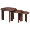 vidaXL Nesting Kaffeborde 3 stk. M&oslash;rk Brun &Oslash; 54 x 40 cm