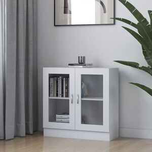 vidaXL vitrineskab 82,5x30,5x80 cm konstrueret tr&aelig; hvid