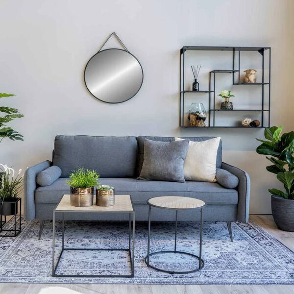 House Nordic sidebord Johanna 40 cm rundt naturfarvet og sort