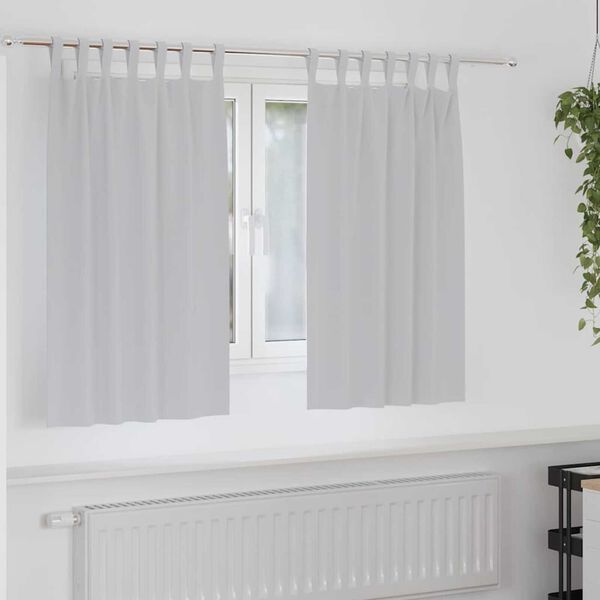 vidaXL M&oslash;rkl&aelig;gningsgardiner med ringe 2 pcs Lysegr&aring; 140 x 140 cm