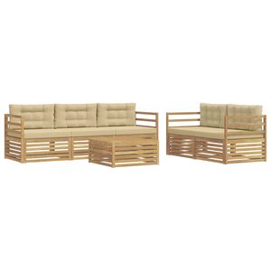 vidaXL Udend&oslash;rs sofagruppe 6 stk. Hvid og Beige