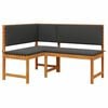 vidaXL Have Stol med pude Brun 140 x 100 x 91cm Massivt akacietr&aelig;