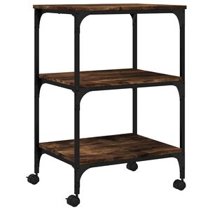 vidaXL printerstativ 50x41x75 cm 3 hylder konstrueret tr&aelig; r&oslash;get sonoma