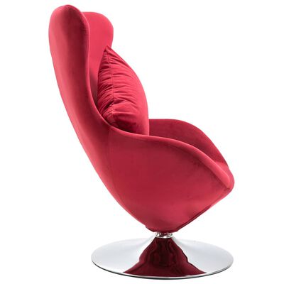 vidaXL drejelig æg-stol med hynde fløjl rød