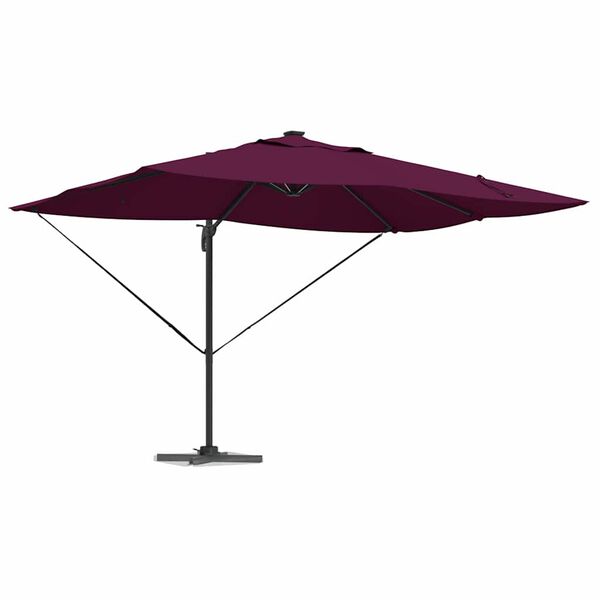 vidaXL Kantilever Roma Parasol med lås Rød og Sort 352 x 251 x 265 cm