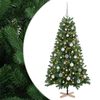 vidaXL Kunstigt juletr&aelig; med julekugle 120 cm 150 LED'er Varm hvid PVC