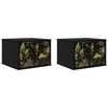vidaXL V&aelig;gmonteret natbord RHENEN 2 stk. Sort eg 36 x 33 x 25 cm