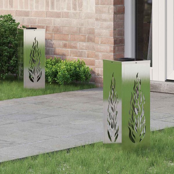 vidaXL Solar LED sti lys 2 pcs Rustfrit st&aring;l Rustfrit st&aring;l