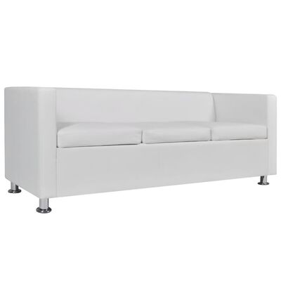 vidaXL sofasæt 3-pers. og 2-pers. sofa kunstlæder hvid