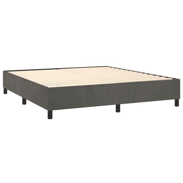 vidaXL Boxspring sengeramme M&oslash;rkegr&aring; 180x200 cm Fl&oslash;jl