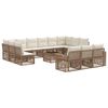 vidaXL Havesofa S&aelig;t 14 stk. Beige og cremehvid polyrattan