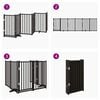 vidaXL hundel&aring;ge m. d&oslash;r 6 paneler 300 cm foldbar massivt gran sort