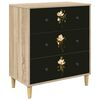 vidaXL Skuffeskab BREMEN Magnolia print 66 x 36,5 x 75 cm Sonoma-eg
