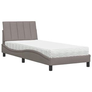 vidaXL seng med madras Hanko 80x200 cm stof gr&aring;brun