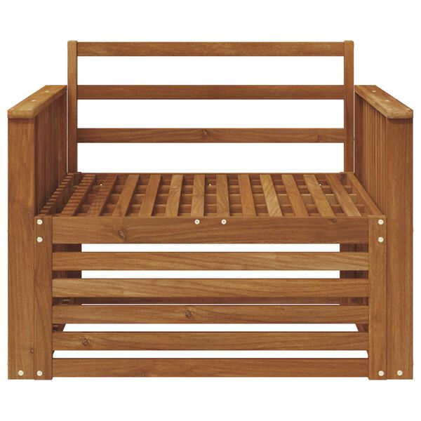 vidaXL 2 Stk Sofa med arml&aelig;n Massivt Akacietr&aelig; Naturfarvet