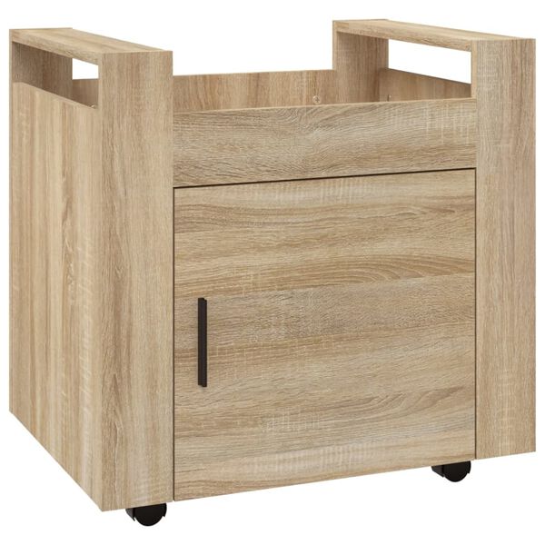 vidaXL kontorvogn 60x45x60 cm konstrueret træ sonoma-eg