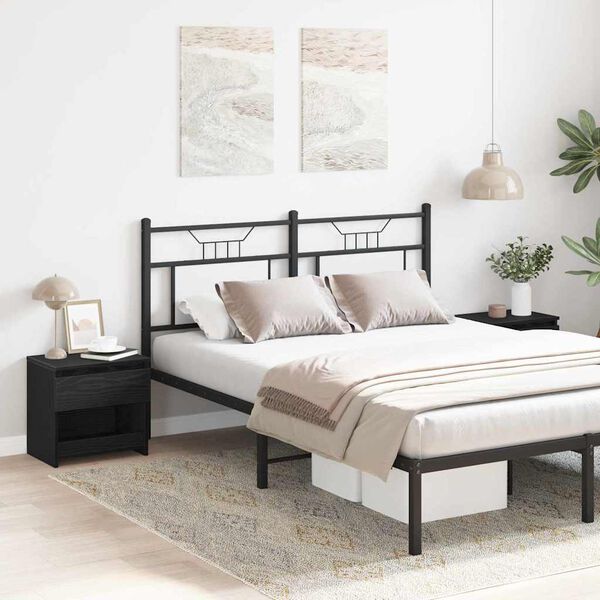 vidaXL Natskab 2 pcs Sort eg 40 x 30 x 39 cm Konstrueret træ