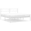 vidaXL sengeramme med sengegavl 160x200 cm metal hvid