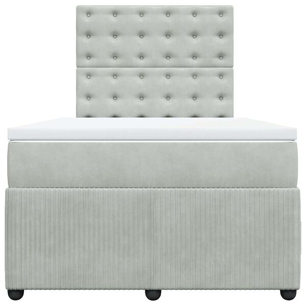 vidaXL kontinentalseng 120x200 cm fløjl lysegrå