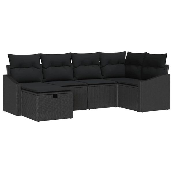 vidaXL Sofa S&aelig;t med pude 7 pcs polyrattan