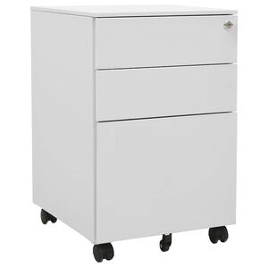 vidaXL mobilt arkivskab 39x45x60 cm st&aring;l lysegr&aring;