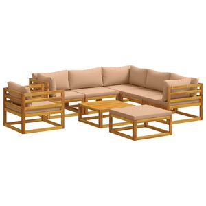 vidaXL Sofa S&aelig;t 8 stk. Naturfarvet Massivt Akacietr&aelig;