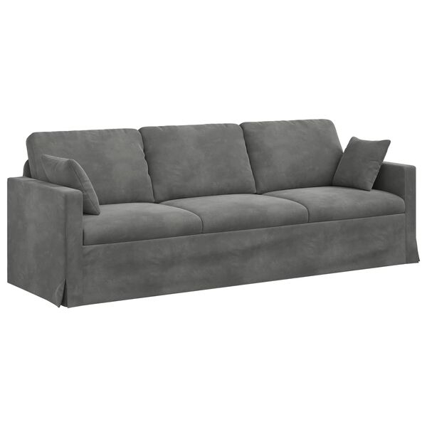 vidaXL Sofa M&oslash;rkegr&aring; 228 x 78 x 80 cm Fl&oslash;jl