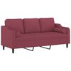 vidaXL 3-personers sofa med pyntepuder 180 cm stof vinr&oslash;d