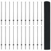 vidaXL Hegn med post Gr&aring; 1,2 x 50 m St&aring;l og PVC