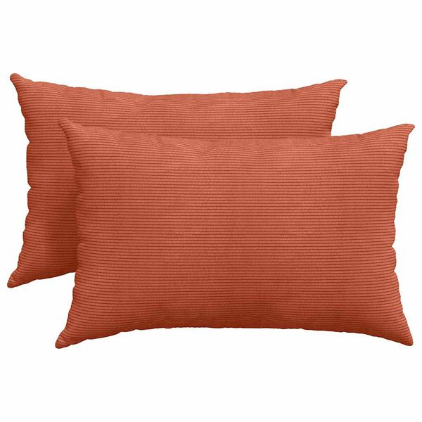 vidaXL Sofapuder 2 pcs R&oslash;d orange 60 x 40 cm Velourstof