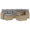 vidaXL sofas&aelig;t til haven 7 dele med hynder polyrattan beige
