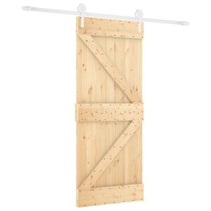 vidaXL Skyded&oslash;r 80 x 210 cm Massivt fyrretr&aelig; Natur og hvid