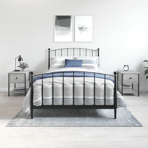 vidaXL sengebord 2 stk. 34x35,5x45 cm konstrueret tr&aelig; gr&aring; sonoma-eg