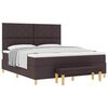 vidaXL Box spring seng med hovedg&aelig;rde M&oslash;rk Brun 200 x 180 cm Stof