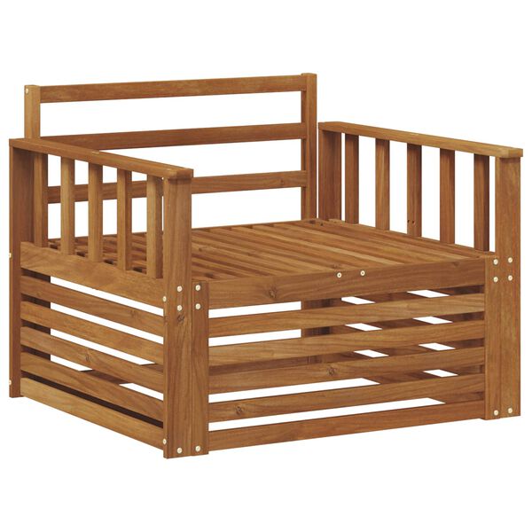 vidaXL 2 Stk Sofa med arml&aelig;n Massivt Akacietr&aelig; Naturfarvet