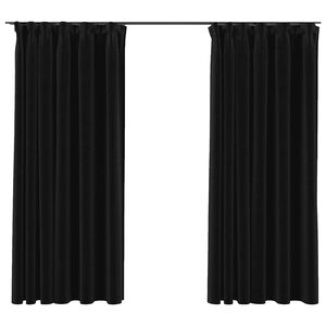 vidaXL m&oslash;rkl&aelig;gningsgardiner kroge 2 stk. h&oslash;r-look 140x175 cm antracit