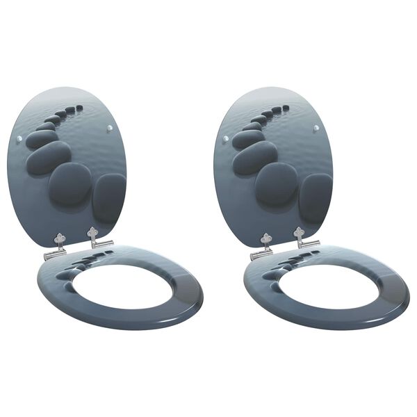 vidaXL Toilet s&aelig;de 2 pcs Gr&aring; 44 x 38 cm MDF plade