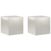 vidaXL Planteholder 2 pcs S&oslash;lv 40 x 40 x 40 cm St&aring;l