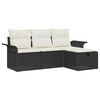 vidaXL Havesofa S&aelig;t 4 stk. Sort og Cream polyrattan