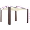 vidaXL pavillon med tag polyrattan 300x300x220 cm brun cremefarvet