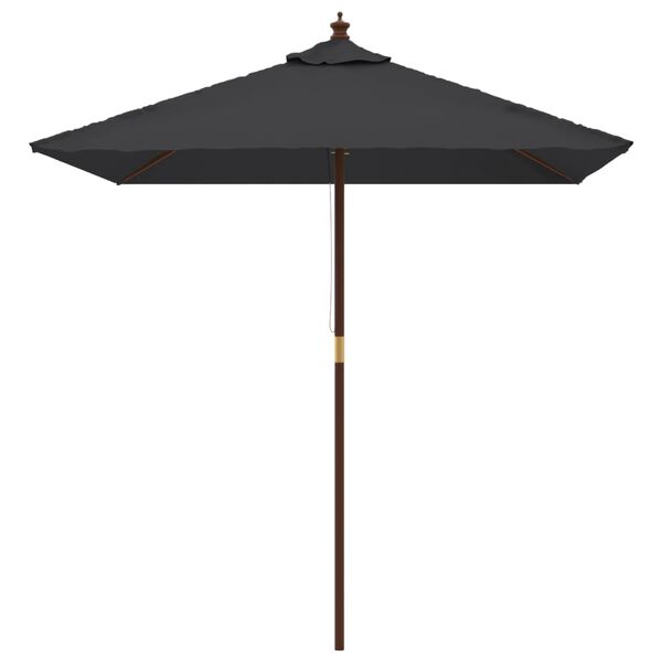 vidaXL haveparasol med tr&aelig;stang 198x198x231 cm sort
