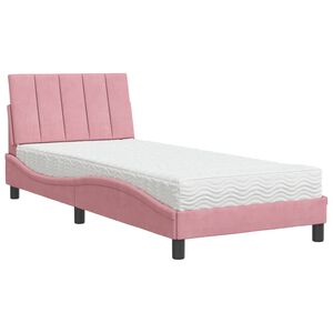 vidaXL seng med madras Hanko 80x200 cm velour lyser&oslash;d