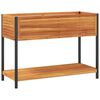 vidaXL plantekasse med hylde 110x45x80 cm massivt akacietr&aelig; og st&aring;l