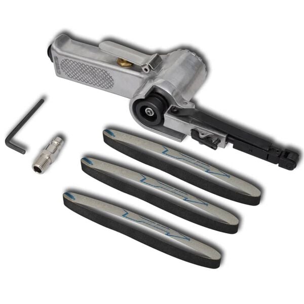 vidaXL pneumatisk båndsliber m. 3 slibebånd