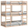 vidaXL tredobbelt k&oslash;jeseng 75x190 cm massivt fyrretr&aelig;