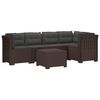 vidaXL 5-personers Havem&oslash;bel Sofa med Hynder Rattan Look PP Brun