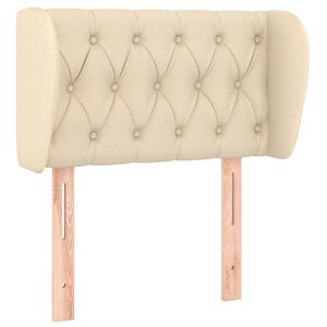 vidaXL sengegavl med kanter 83x23x78/88 cm stof cremefarvet