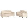 vidaXL sofas&aelig;t 2 dele med hynder mikrofiberstof beige