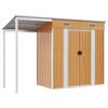 vidaXL haveskur med udvidet tag 277x107x181 cm st&aring;l lysebrun